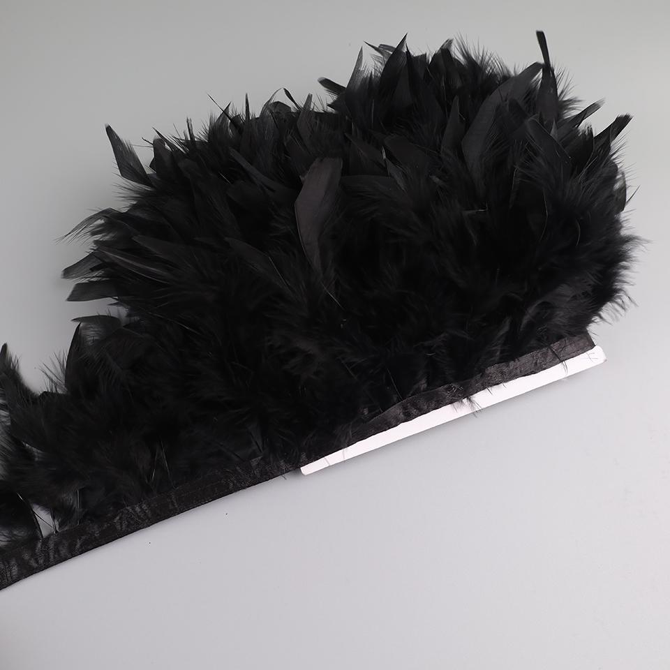 

10-15см Отделка из перьев марабу Сделай сам Свадьба Лента из перьев индейки Рукоделие Шитье Одежда Вечеринка Плюмаж Ручная работа Домашний декор 5 meters чёрный