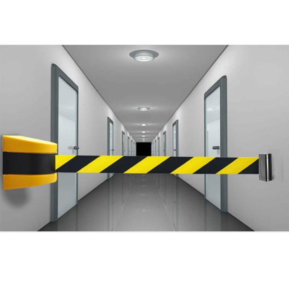 Telescopic Belt Wall Mount Caution Belt Yellow Black Striped Safety Cordon  Crowd Control