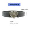 Women PU Leather Belt with Hollowed Heart Butterfly Snap Buckle Jeans Pants Belt Teens Girl Waistband 2000s Accessories