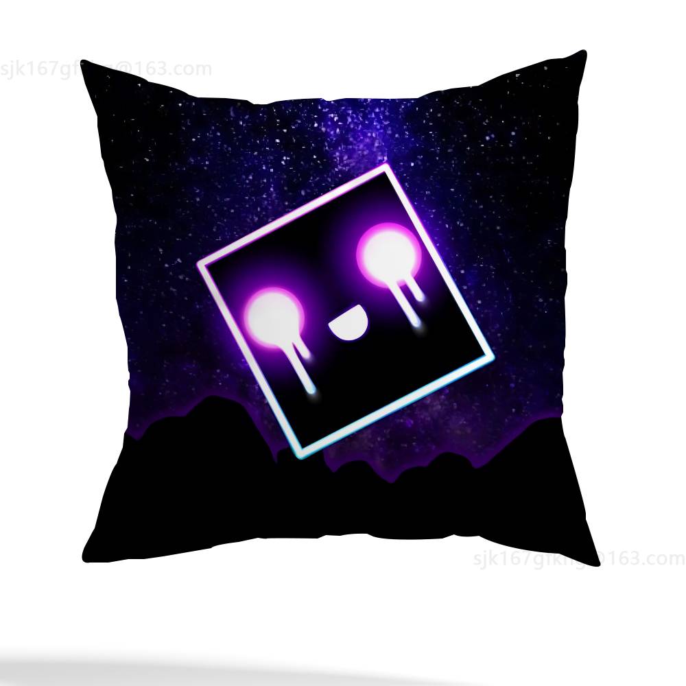 Game G-Geometry D-Dash-s Pillow Case Anti-dustmite Pillowcase Invisible Zipper Silky Short Plush Sofa Cushion Cover