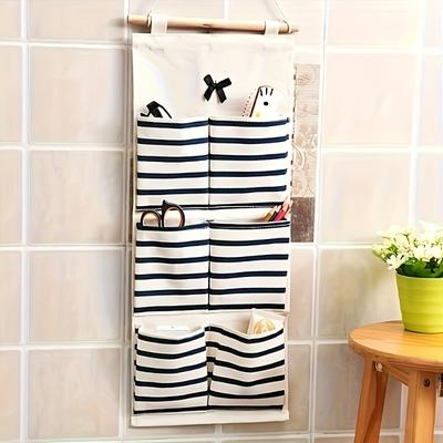 Line Hanging Storage Bag Organizer with Multi Pockets, Wall Mounted Versatile Organizing Closet Storage Room Organizer