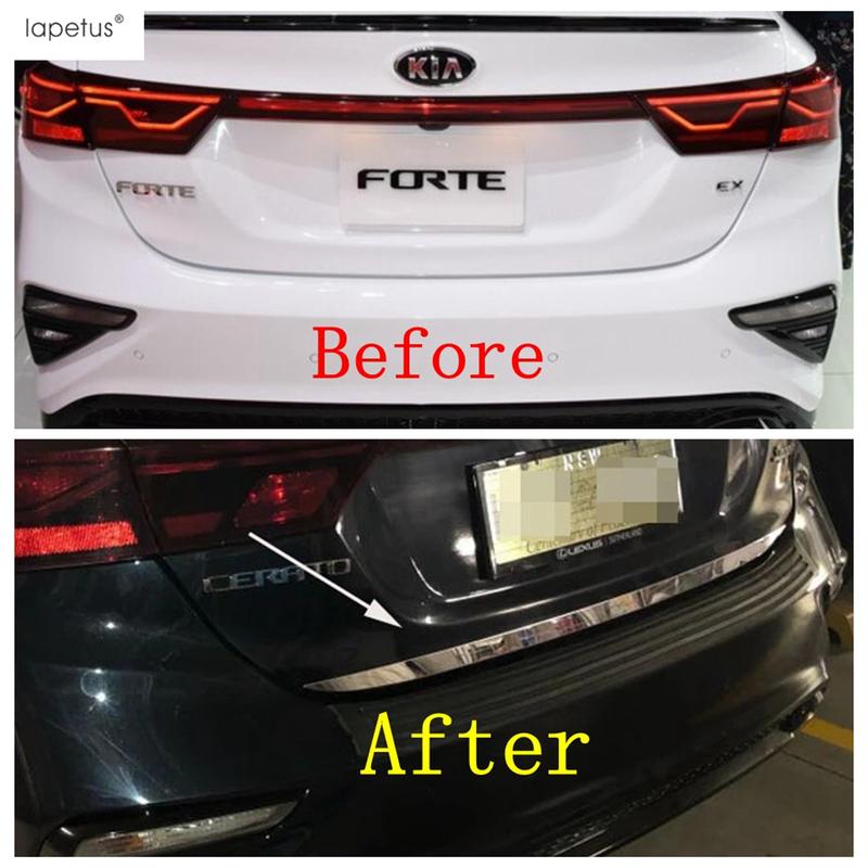 Car Rear Trunk Tail Door Strip Decoration Cover Trim For Kia Cerato / Forte / K3     Stainless Steel Accessories