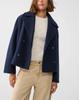 Light Beige Short Double Breasted Trench Coat with Wide Lapel