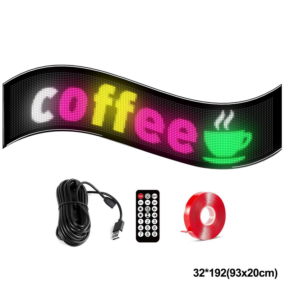 Business Advertising LED Matrix Pixel Panel RGB Pattern Car Graffiti Scrolling Text Animation Shop Reminder Light Bluetooth Lamp