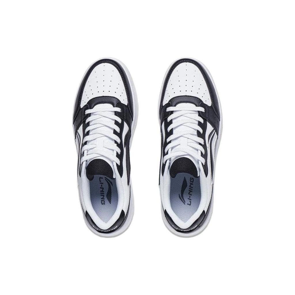 Li Ning Sycee Slip Resistant Cushioning Abrasion Resistant Low top Skateboard Shoes Men's White Black AGCT339-5