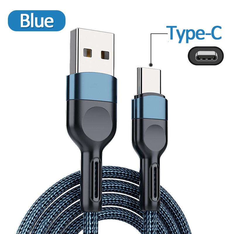 5a Micro Type-c Fast Charging Data  Cable Nylon Braided 1 Meter / 2 Meters Flexible Charging Cable Compatible For Huawei Mobile Phone