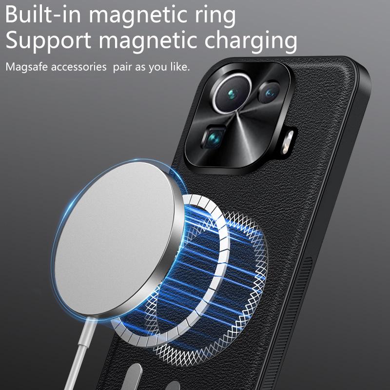 For Xiaomi Mi 11 Pro Case Magnetic Elegant Leather Wear-Resistant Lens Fully Covered Non-Slip Grip Edge Cover Shell