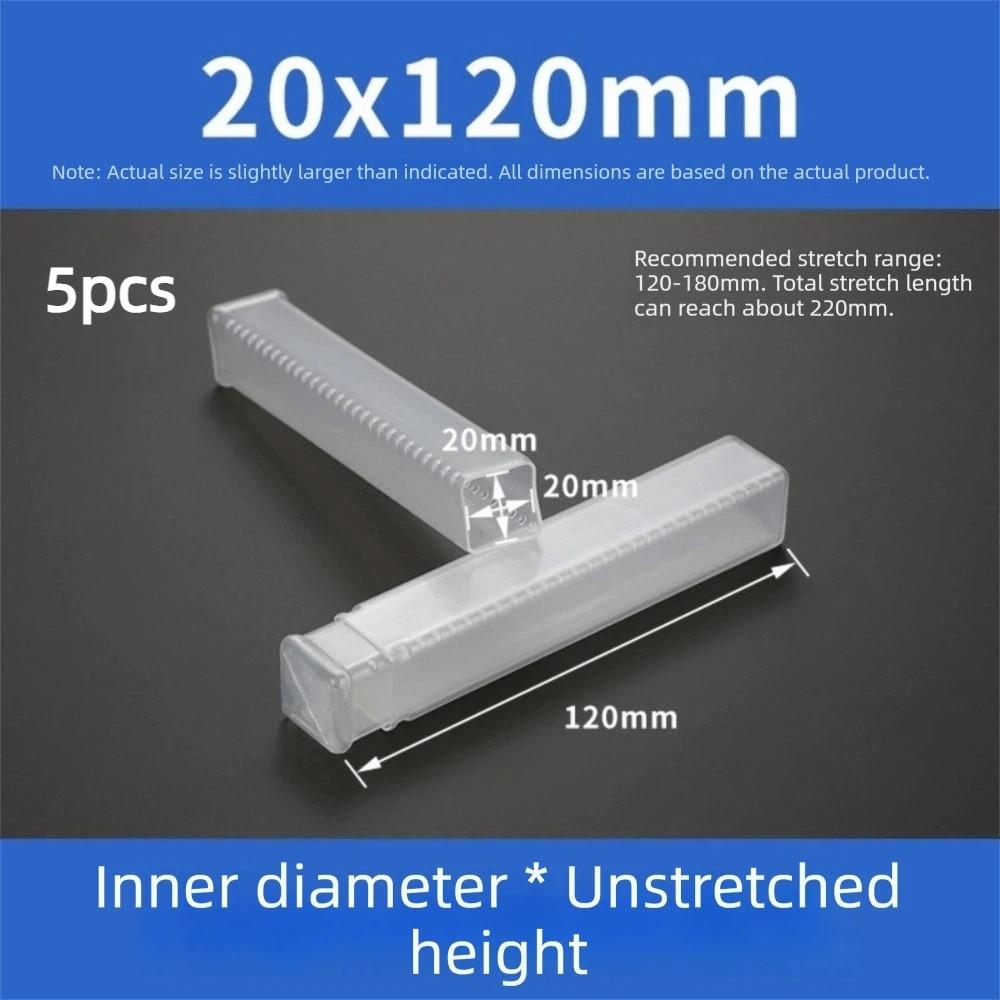 5pcs Portable Square Drill Bit Packaging Boxes Transparent Plastic Packaging Box Telescopic Storage Boxes Accessories Storage