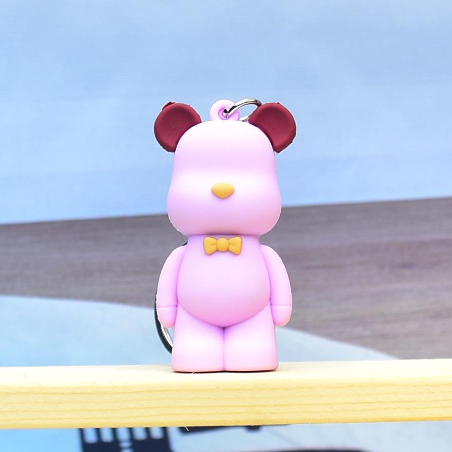 "3D Soft Bear Keychain Pendant - Cute and Trendy Accessory for Bags and Car Keys"