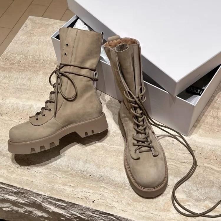 Zhao Ruth Martin Boots Women's New Thick-soled Heightening Short Locomotive Boots Lace-up Short Boots