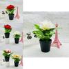 Artificial Peony Flower Pot With Plastic And Silk Material For Home Decor And Living Room Display