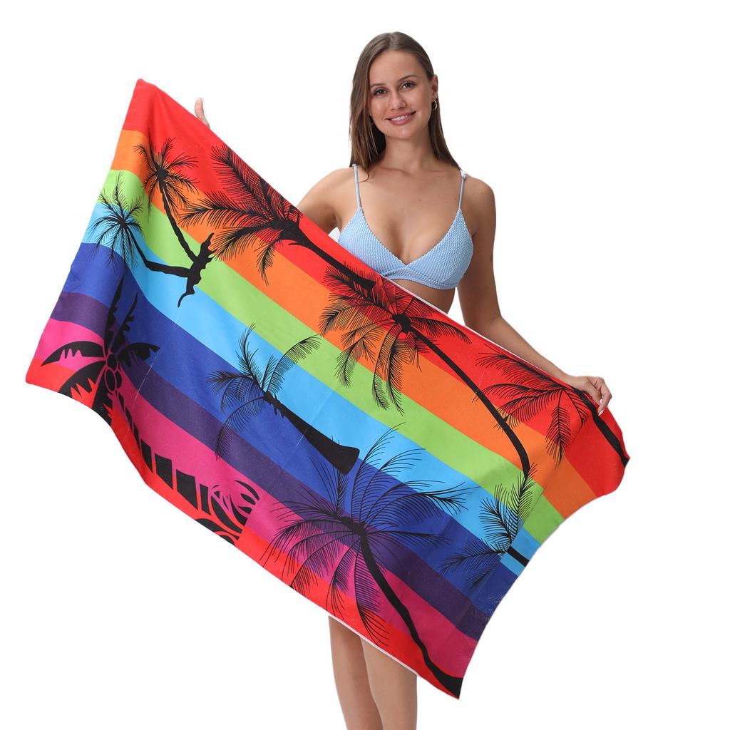 European and American Yuan Microfiber Beach Towel Custom Digital Printing Enlarged Towel Bath Towel 70 * 140CM Microfiber