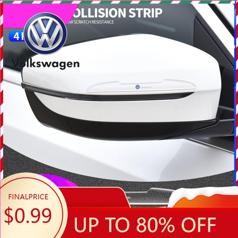 Valve Stems Caps Car Sticker For VW Volkswagen Jetta MK5 Golf 4PCS Transparent Car Door Anti-collision Protector Bumper Strip St Gj8