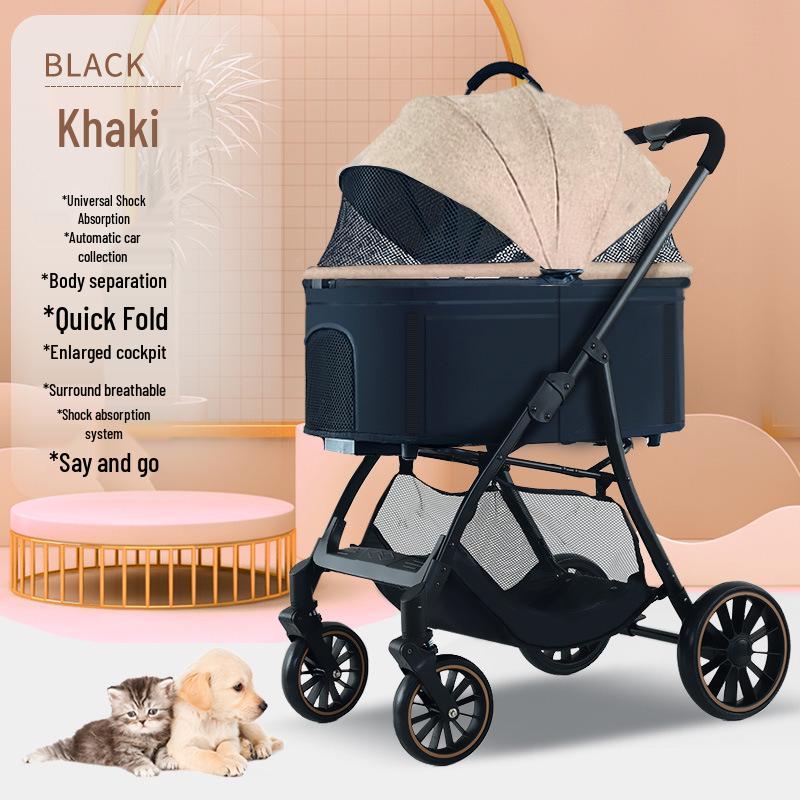 Lightweight Foldable Pet Stroller for Small Dogs & Cats - Travel & Outdoor Friendly