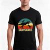 Best Daddysaurus Fathers Day Vintage Shirt Dinosaur Dad Of Two Kids Birthday Tshirt Summer Casual Cotton Tee Unisex Unisex Unisex