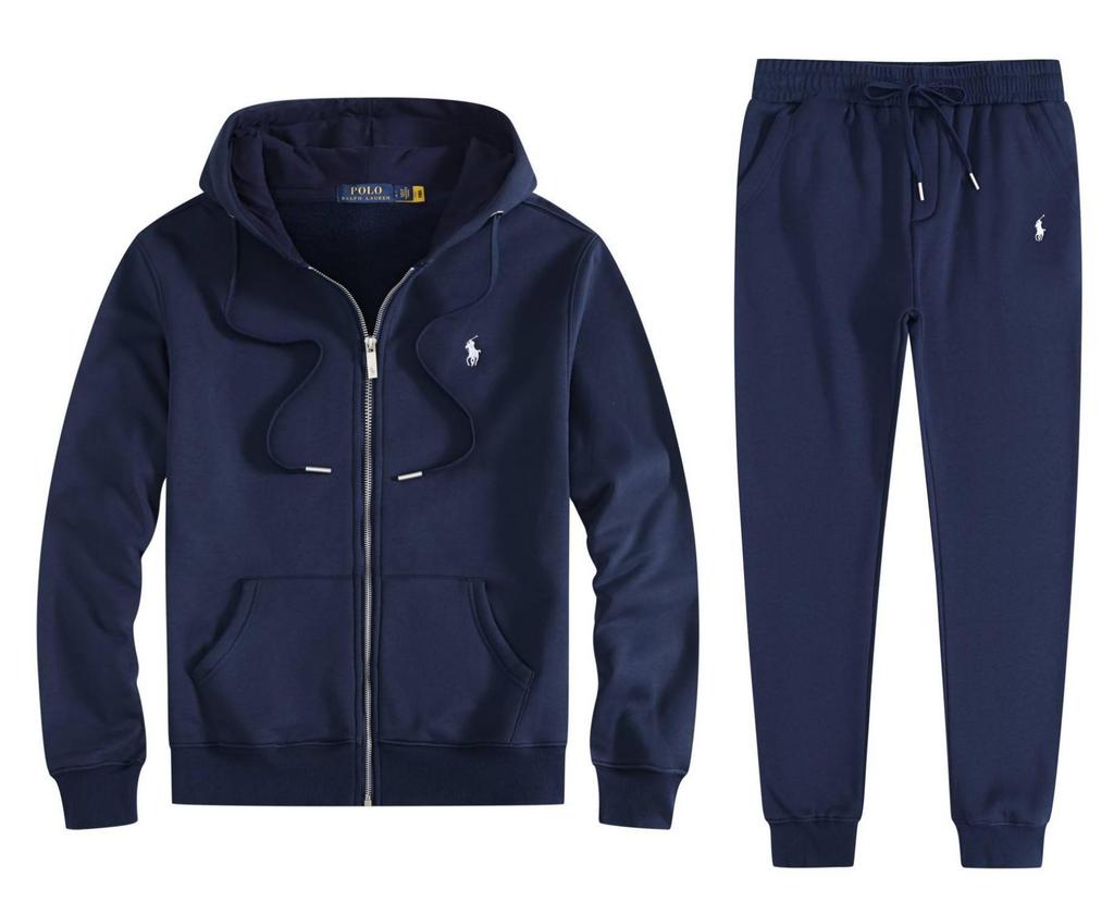 Mångsidigt gränsöverskridande set med pikétröja och huva, med broderad hästlogotyp, huva, kofta, plus sammetsfodrad fritidsjacka för män