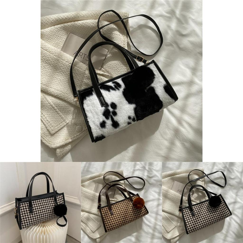 Large Capacity Plush Tote Bag Women's Handbag 2023 Spring New Fashion Street Trend Shoulder Crossbody Bag