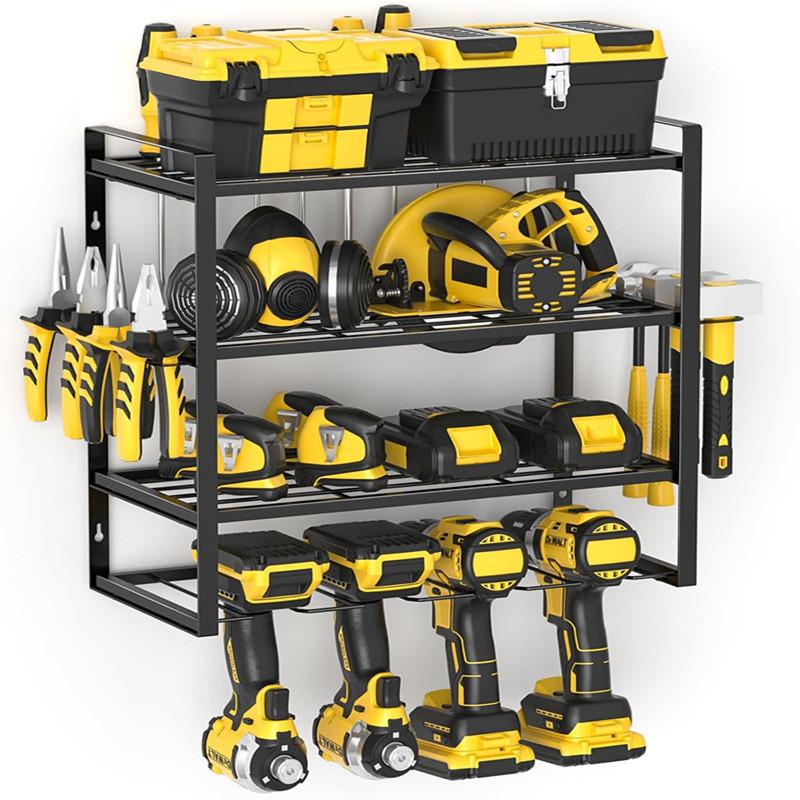 Iron Multifunctional Drill Rack Wall Mounted Electric Tool Rack Hand Drill Storage Rack Garage Screwdriver Organizer Tools
