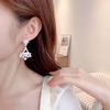 Women's Light Luxury Design Elegant Inlaid Zircon Fan-Shaped Earrings Fashionable And Versatile Niche Design Earrings