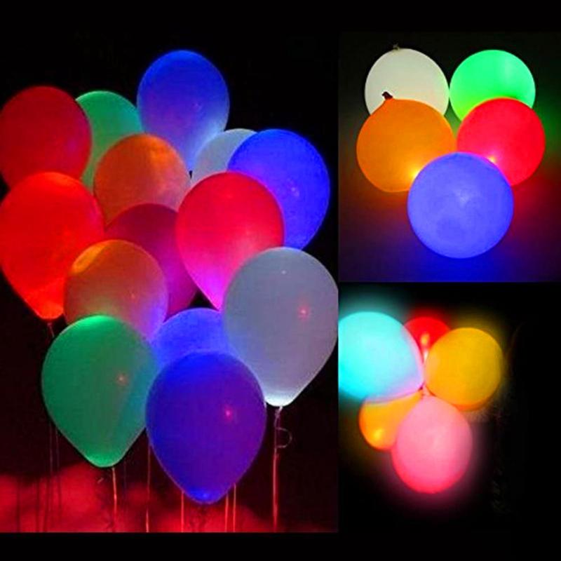 5pcs Latex Light Up Balloons With Led Lights Flashing Balloons For Birthday Wedding Celebration