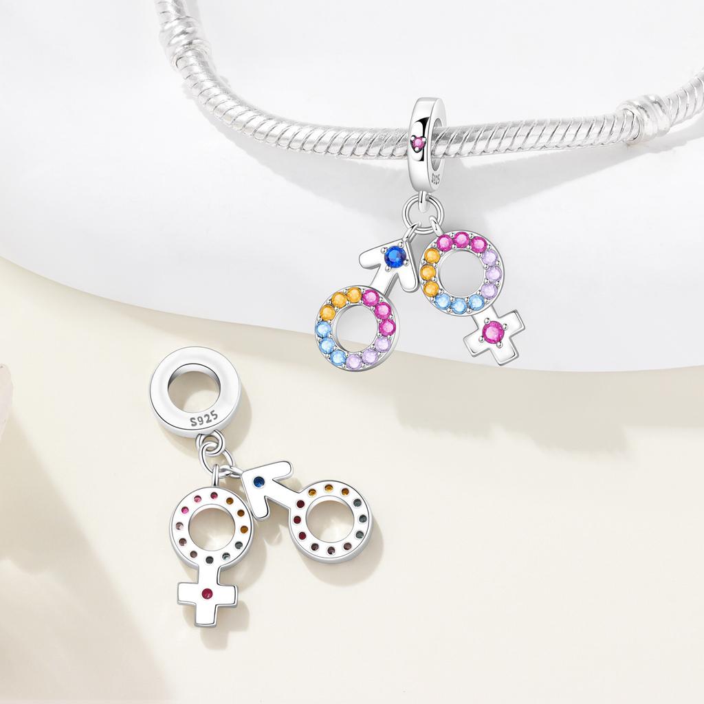 Kupfer Paar Geste Herz Schloss Schlüssel Kombination Charms Perlen Anhänger Für Original Armband Frau Mädchen Schmuck