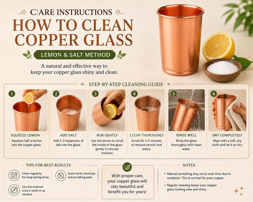 Nirmal Ganga Plain Copper Drinking Glass (Pack of 4) | Pure Copper Water Tumbler | Traditional Reusable Drinkware