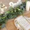 CEWOR 5pcs 5.5ft Artificial Eucalyptus Garland Fake Silver Dollar Eucalyptus Greenery Garland Vines Table Runner for Wedding Arch Backdrop Table