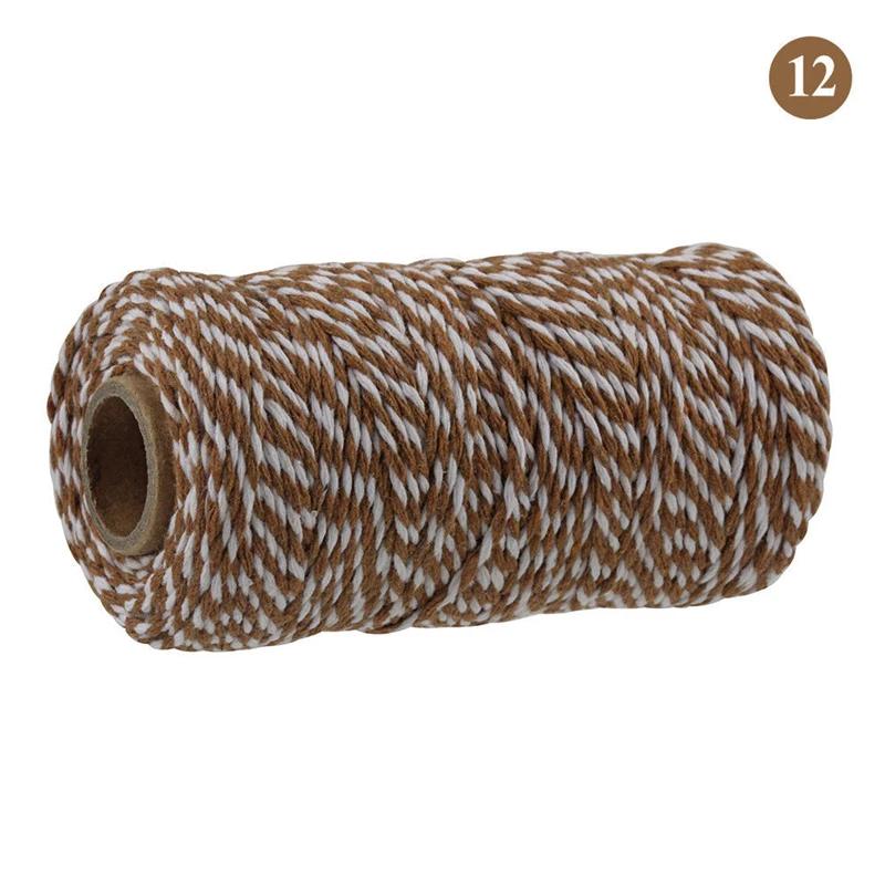 100Meter/Roll Two Colors Cotton Cord Baker Twine Colorful Cotton Crafts Twine Macrame Cord String Bandage Label Rope