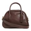 Coach Borough 23 Metal Logo Zipper Closure Detachable Shoulder Strap Leather Bowling Bag Women Bags Brown CU863-B4MPL