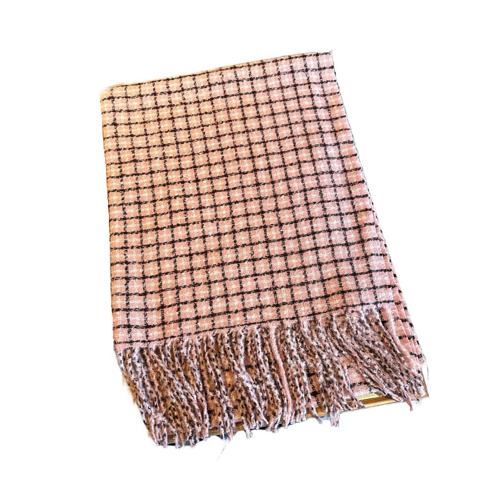 Autumn and Winter High End Houndstooth Fringed Scarf for Girls  Korean Style Versatile Thickened Warm Scarf Long Shawl