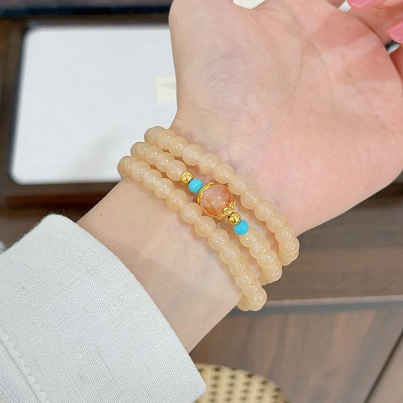 Double Stacked Bracelet Women's Niche Lucky Nafu Temperament Design Exquisite Bracelet Wind Niche Beaded Bracelet