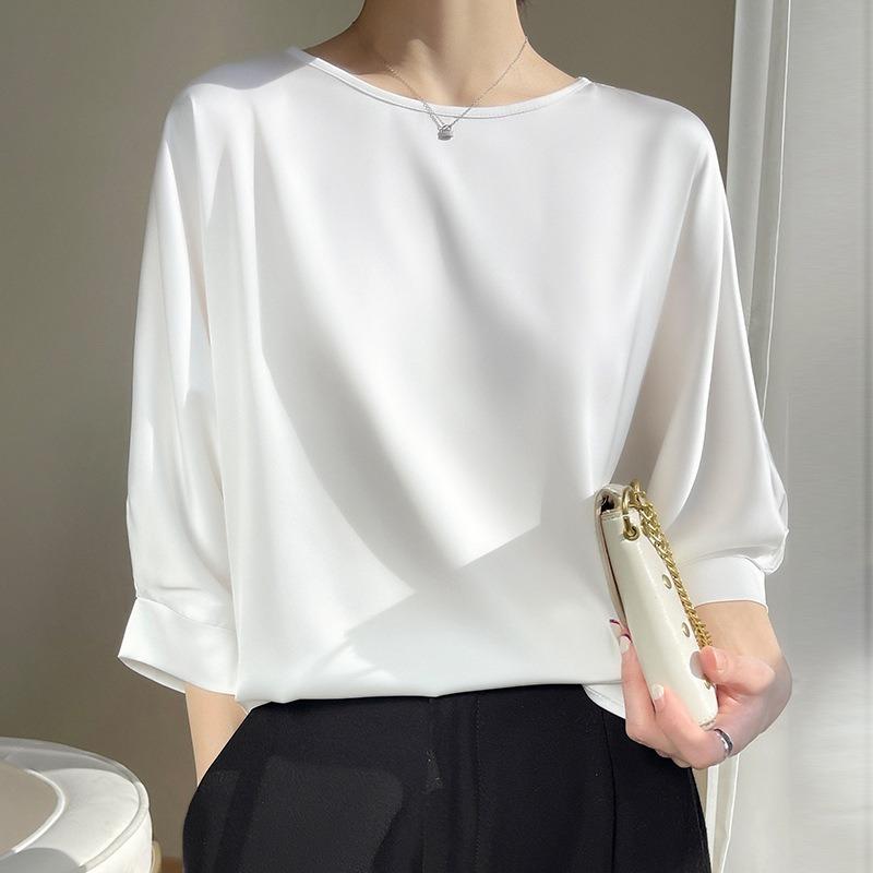 Women S Loose Fit Round Neck Short Sleeve T Shirt Plus Size Casual Top