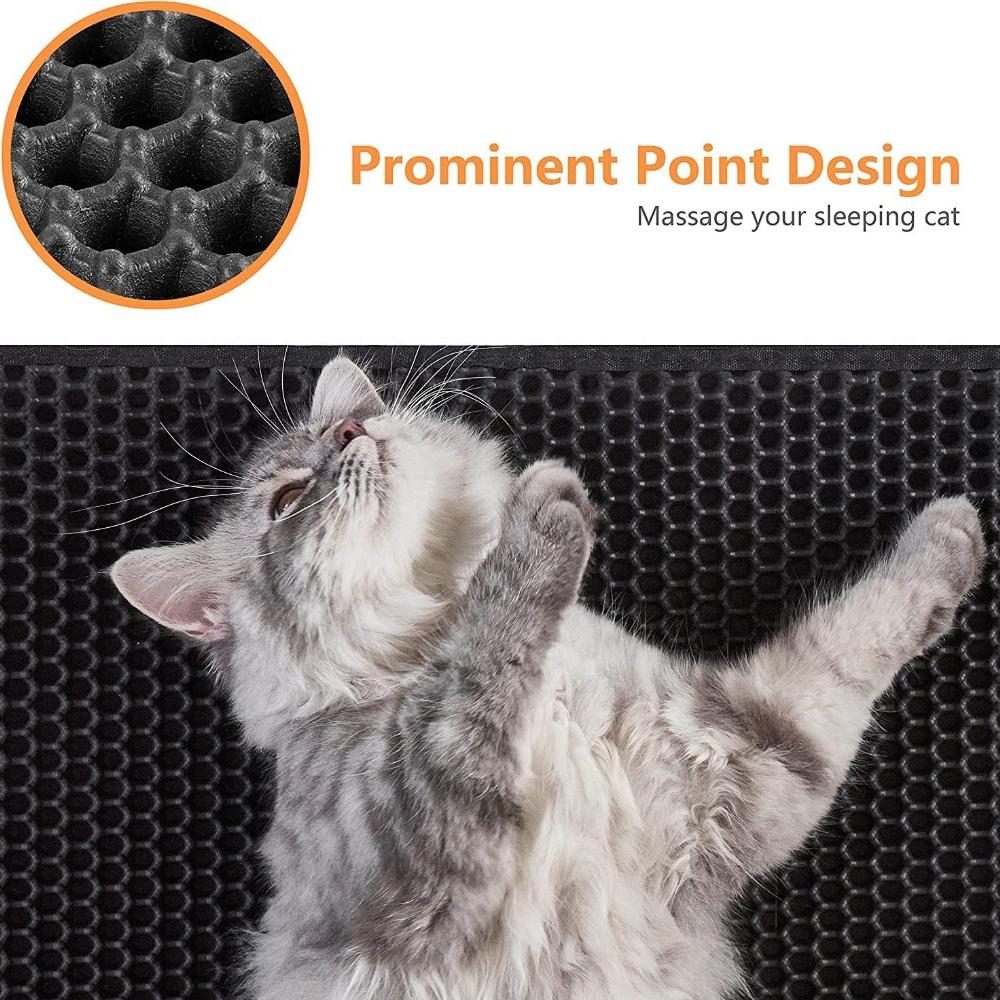 Katzenstreumatte, doppellagig, wasserdicht, urinsicher, Auffangmatte, leicht zu reinigen, rutschfeste Toilettenunterlage, Katzenkratzpad, großes Fußpolster