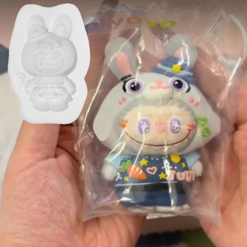 Kawaii Labubu Silikonform Søtt Tegneseriebilde Bakeform DIY Sjokoladekake Godteri Bakeform Håndverksverktøy