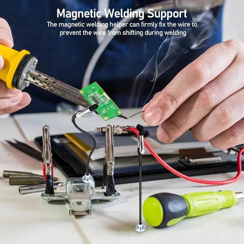 Magnetic Alligator Clips Flexible Crocodile Clamp DIY Model Airbrush Painting Stand Base Holder Price Tag Note Card Alloy Clips