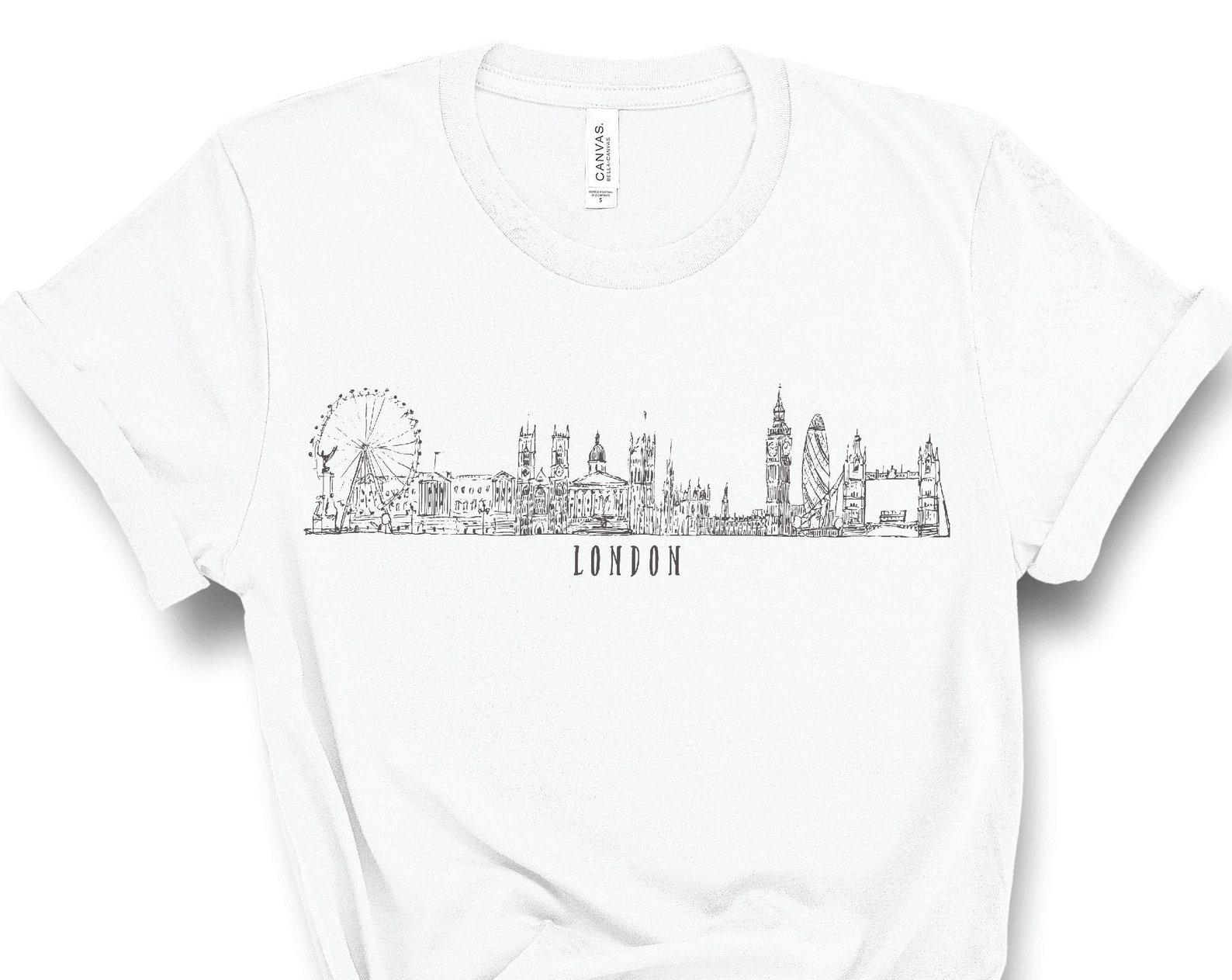 London Shirt, London Tshirt London Skyline Shirt, Bridge, Big Ben, London Eye, England, I love London, Travel Shirt, Gift Souvenir, UNISEX S