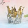 Hot Crown Cake Topper Crystal Pearl Tiara Kids Hair Ornament Birthday Party Supplies