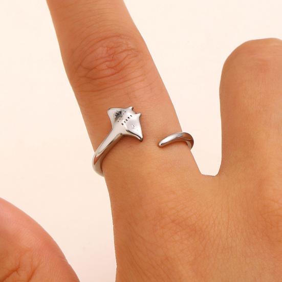 Manta Ray Ring for Women Cute Ocean Sea Animal Adjustable Rings Jewelry Gifts for Girlfriend Wife Mom