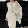 Summer New Hollow Knitted Bat Sleeve Cape Sun Protection Blouse For Women