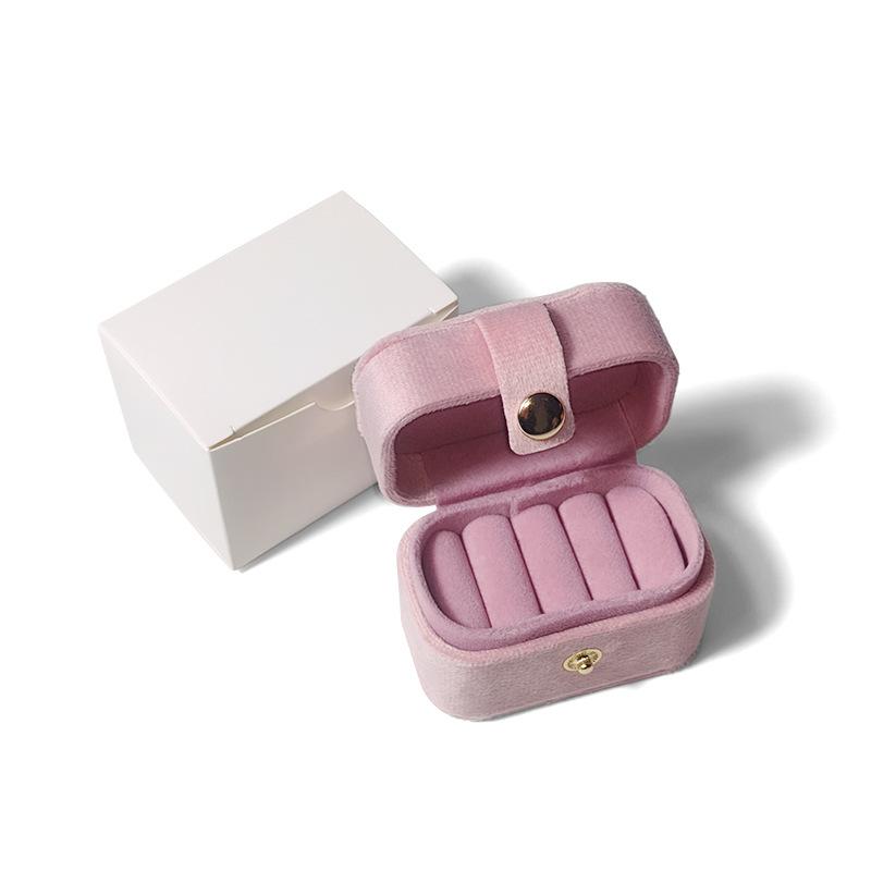 Mini Velvet Jewelry Organizer Box for Women Travel Portable Earrings Ring Storage Jewelry Packaging Display Box