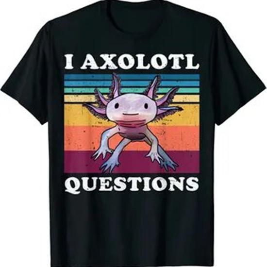 I AXOLOTL QUESTIONGS Children Boy Girl T Shirt 2026 New Summer Short Sleeve T-Shirt Cute Style kidS Casual SPORTS Tops