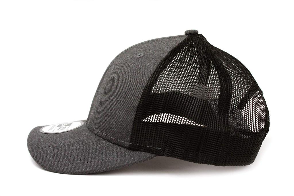 New Era Trucker Cap Low Profile Snapback In Heather Graphite/Black