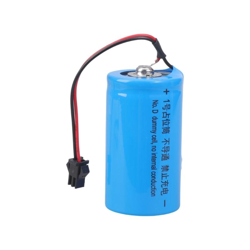 LR20 D Dummy Battery Spacer Fake Battery Placeholder with Input Cable for Electronics Power Supply Replacement