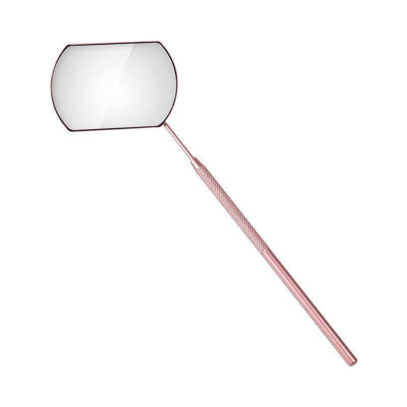 Large Rectangle Eyelash Inspection Mirror with Stainless Steel Handle