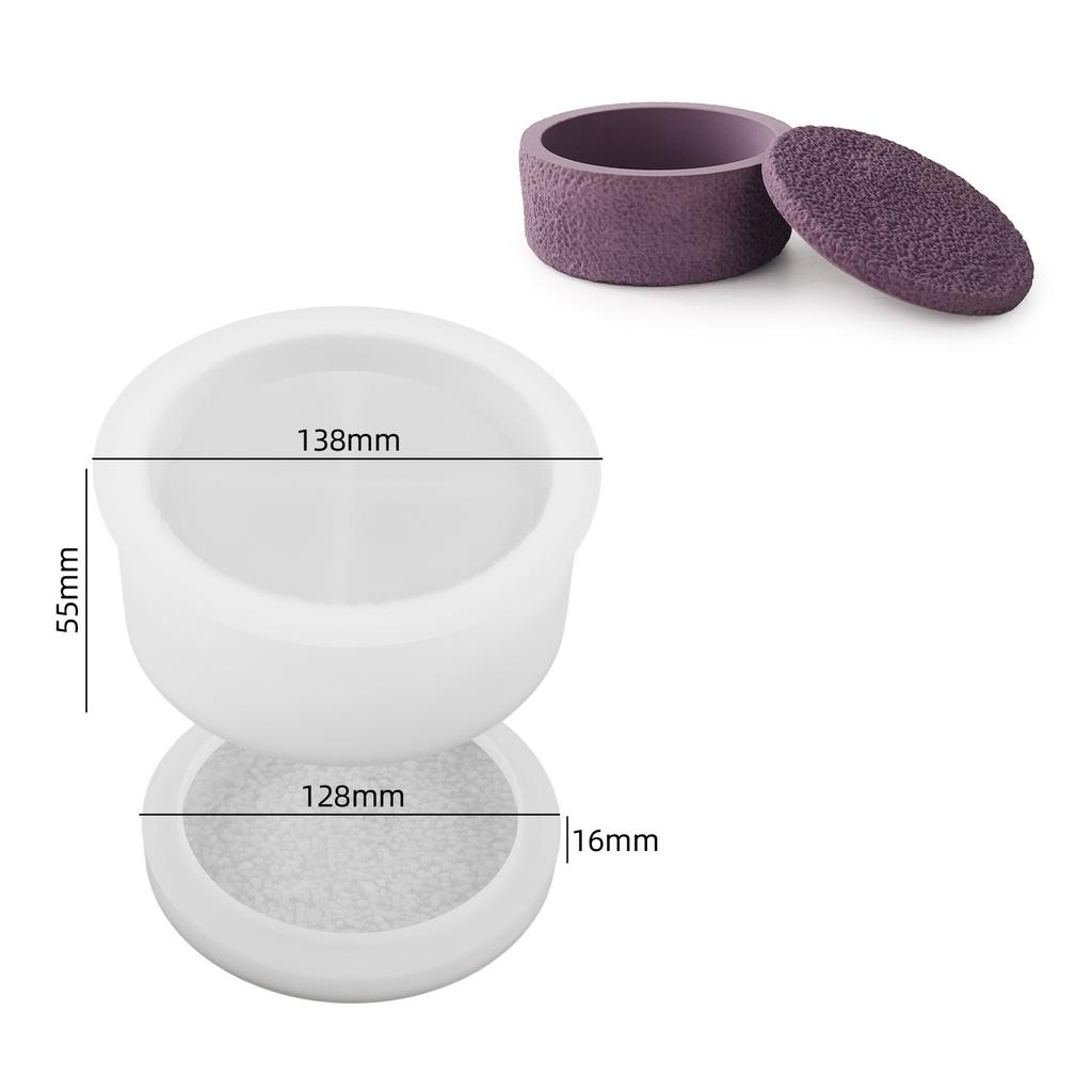 Round Candle Jar Silicone Mold DIY With Lid Jewelry Storage Box Craft Making Plaster Epoxy Resin Vase Casting Molds Home Decor