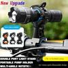 Upgraded Bicycle Holder - 360° Rotation 3-Setting Flashlight & Mini Pump Mount | Perfect for Night Rides (No Battery)