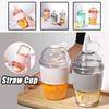 630ml Extra-Wide Straw Plastic Cup Transparent Cute Portable Design Candy Colors Boba Tea Cup for Drinks