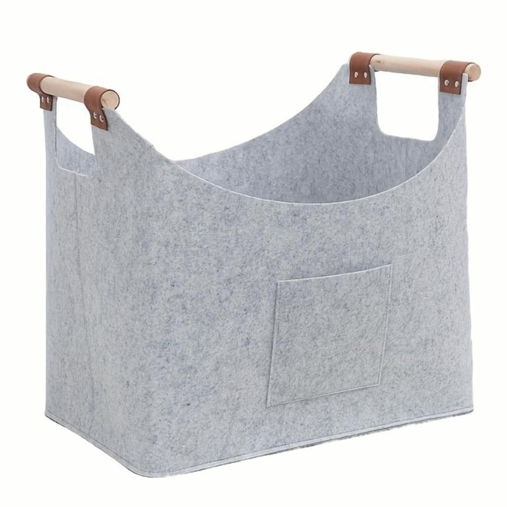 Extra Large Felt Firewood Basket Collapsible Heavy Duty Firewood Storage Bin with Handles Large Capacity Logging Tote Bag