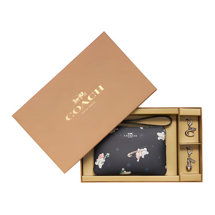 

Coach Boxed Snowman Print Zipper Clutch Women Clutch Black C7401-SVF23 Basic Set (Bag+Dust Bag)