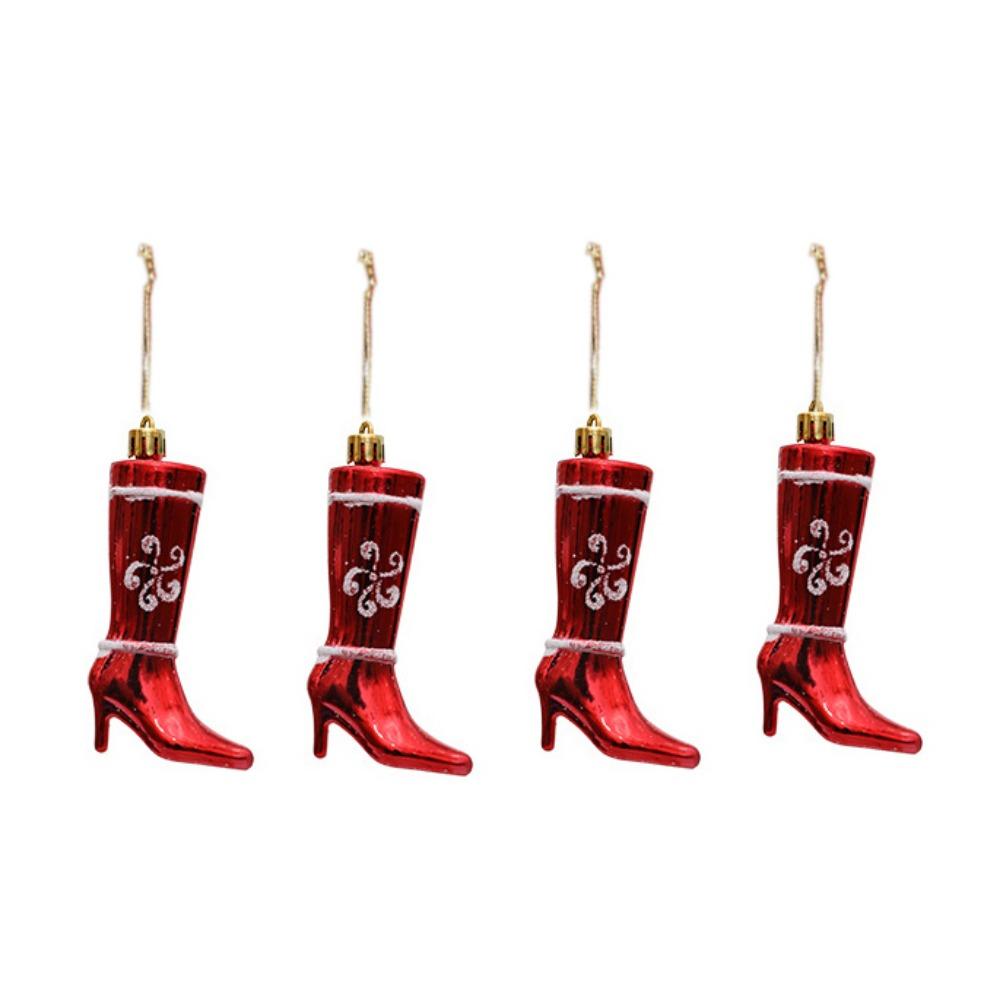 4pcs/set Plastic Christmas Tree Ornament Painted Christmas Gifts Boxes Pendant  New Year